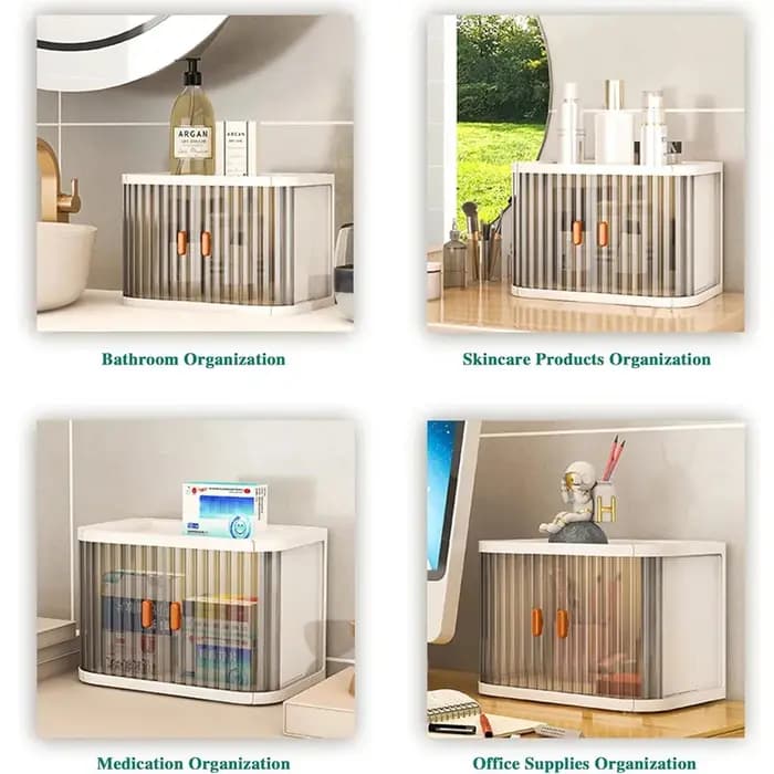 Bacs de rangement pliables à 1 niveau avec porte roulante