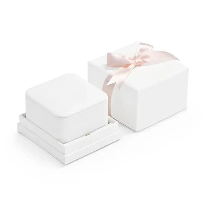 Oirlv-Boîte Blanche en Cuir PU pour Bijoux