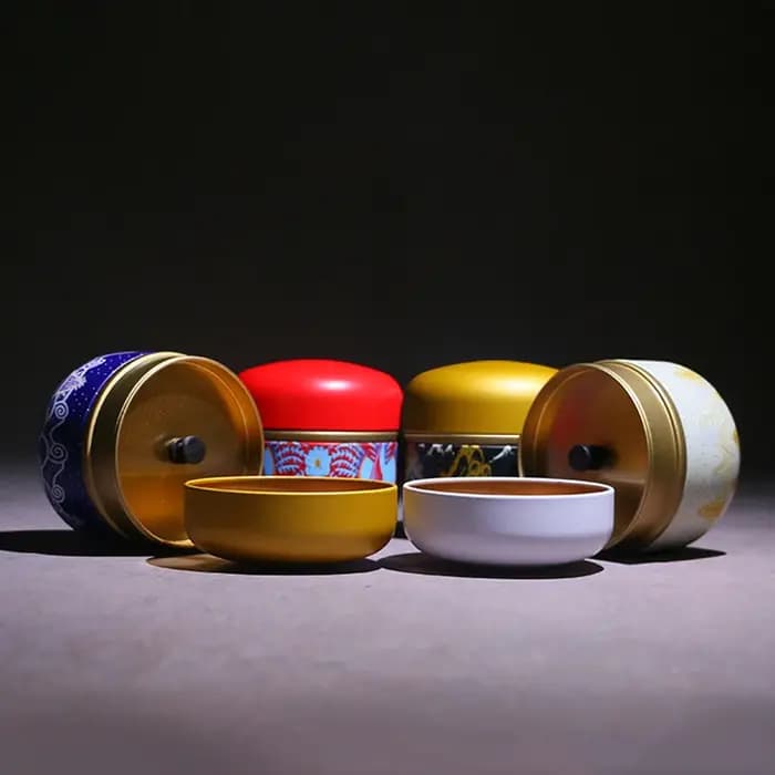 Boîte de rangement japonaise en métal pour thé et café