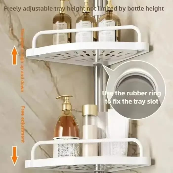 Étagère de douche d'angle télescopique sans perçage