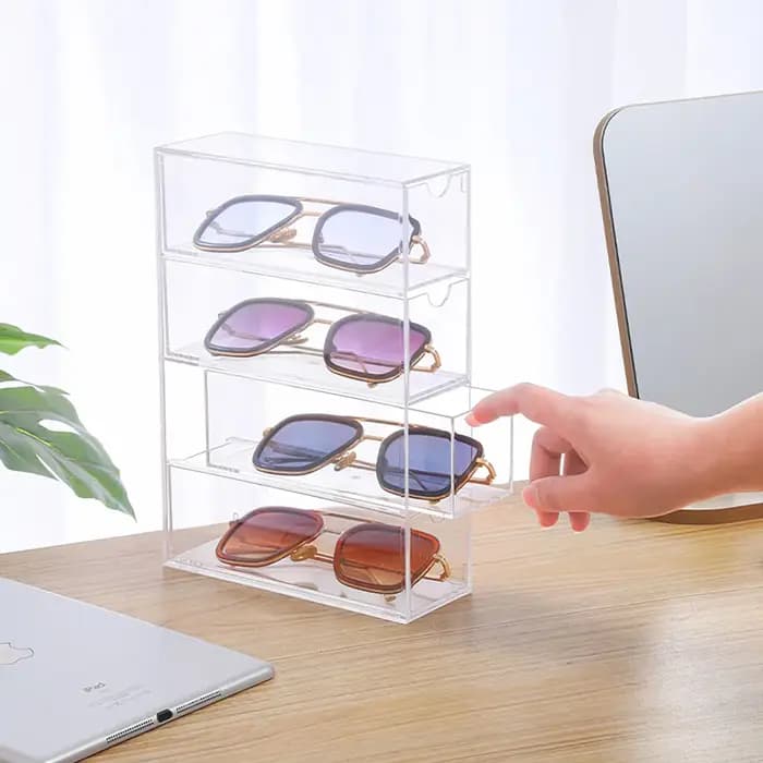 Boîte de rangement à tiroirs en plastique à 4 niveaux