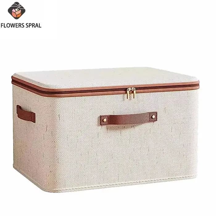 Boîte de rangement à fermeture éclair avec couvercle