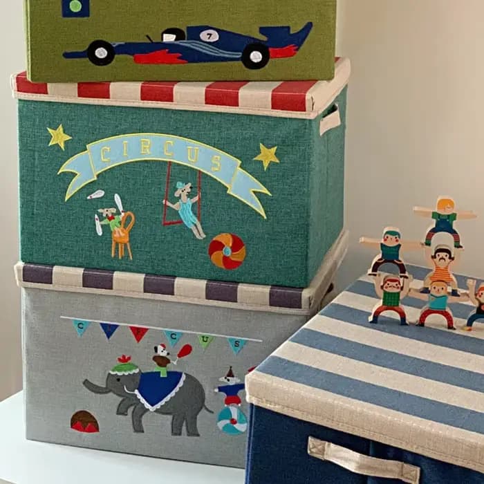 Hler-Boîte de rangement pour livres pour enfants avec couvercle