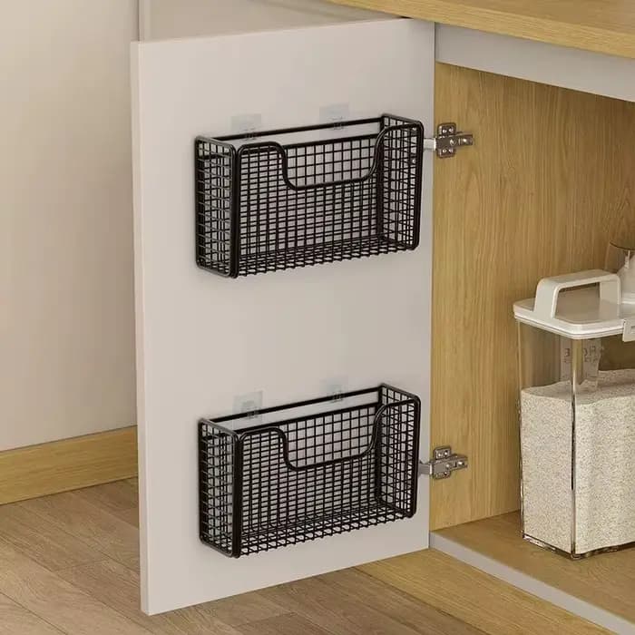 Étagère de rangement adhésive multi-usage pour porte d'armoire de cuisine