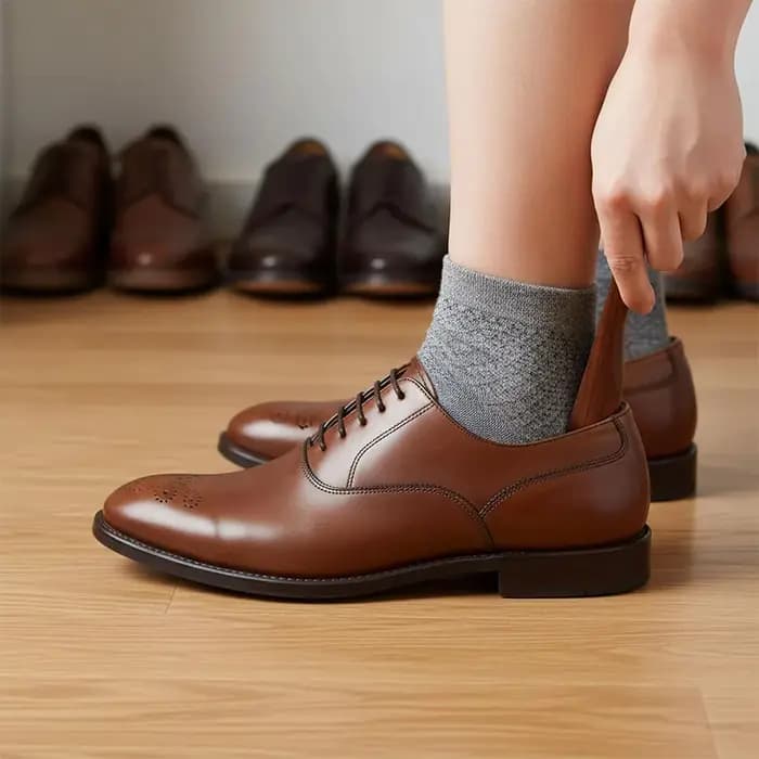 1 pièce de chausse-pied en bois, bord lisse et poignée ergonomique, aide à l'enfilage des chaussures légère et durable, indispensable pour l'usage quotidien, excellent cadeau pour la famille.