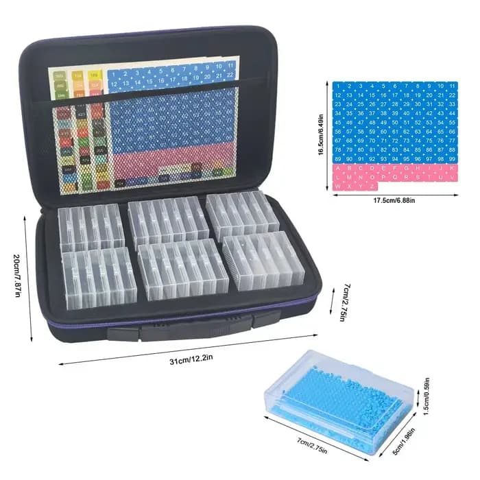 Boîtes de rangement pour peinture au diamant à 32/64 compartiments, organisateur 2-en-1 avec couvercles, accessoires pour la peinture au diamant, boîte de rangement
