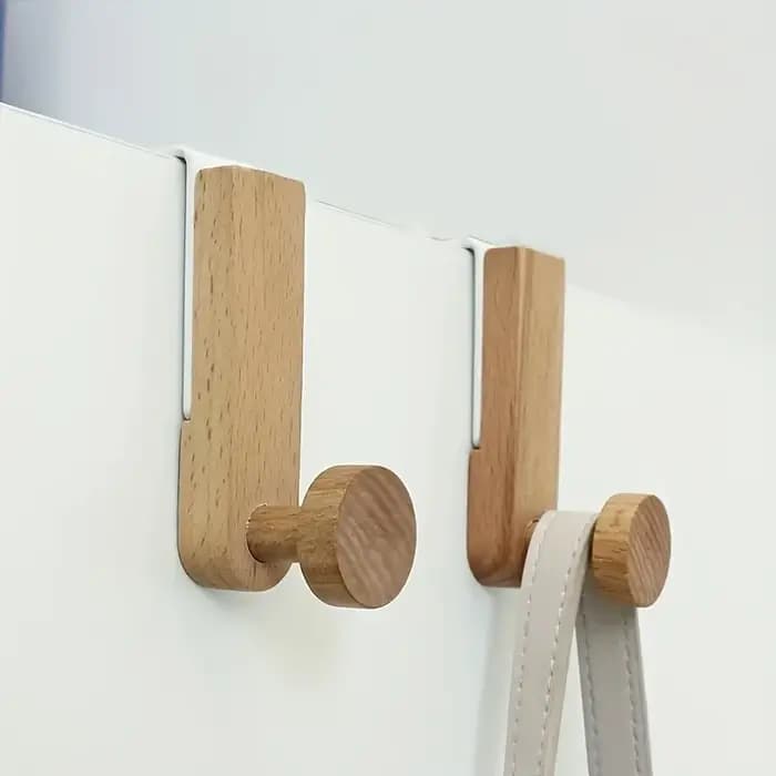 Étagère murale en bois naturel pour porte