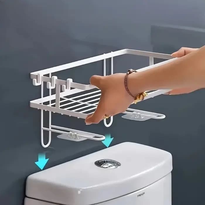 Étagère de rangement pour salle de bain au-dessus des toilettes