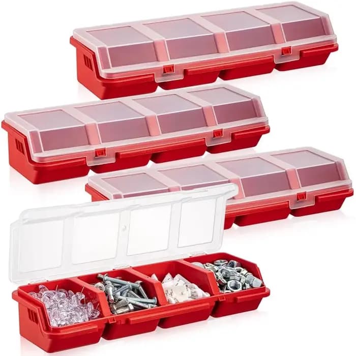 Boîtes de rangement en plastique à compartiments