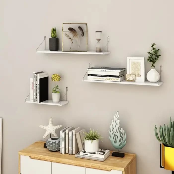 Étagères murales multi-niveaux sans perçage - Racks de rangement flottants pour salon, chambre à coucher, chevet et routeur, organisateur de décodeur