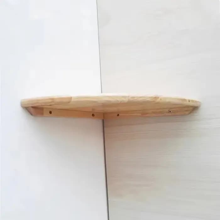 Étagère d'angle flottante en bois de chêne massif 15-30cm