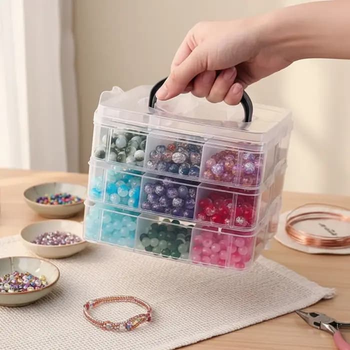 Boîte de rangement en plastique transparente