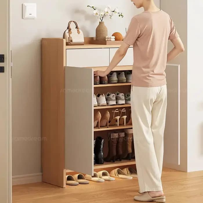Meuble à chaussures vertical en bois