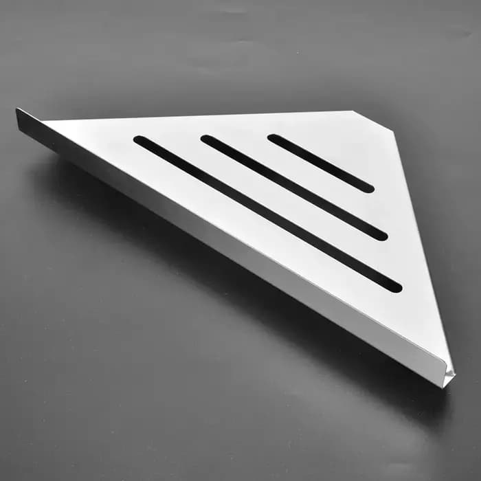 Étagère d'angle de douche en acier inoxydable argenté