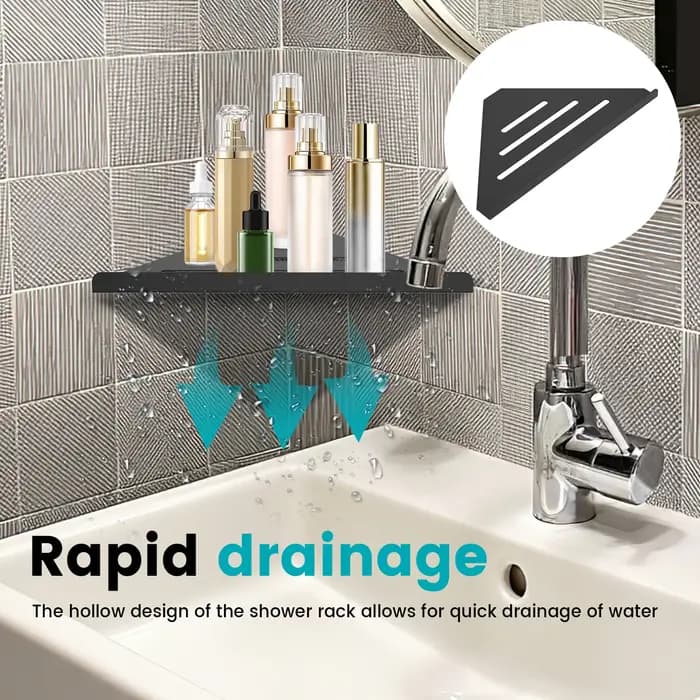 Étagère d'angle de douche murale sans perceuse