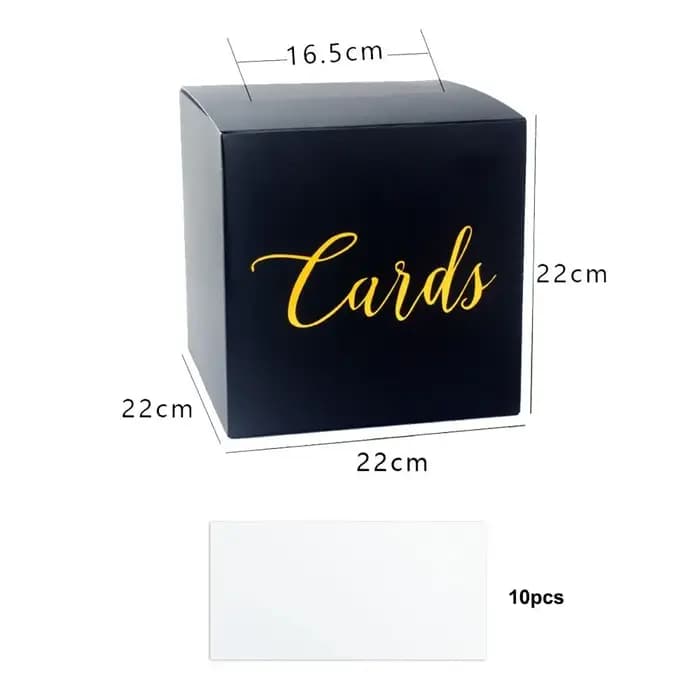 Boîte de rangement blanche et noire pour cartes de mariage, boîte à cartes de vœux élégante, boîte à