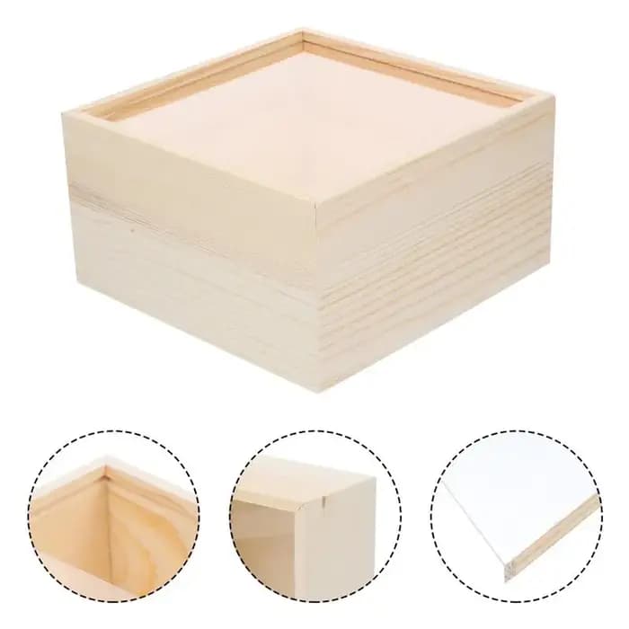 Boîte à bijoux en bois inachevé, étui avec couvercle au trésor, rangement de cadeaux souvenirs, artisanat, ombre vierge, banque décorative