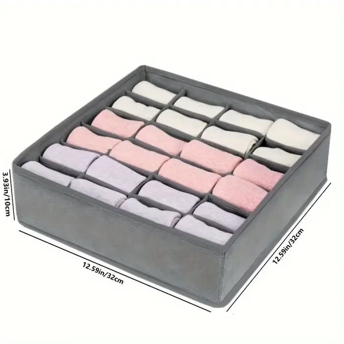Boîte de rangement en tissu avec 24 compartiments