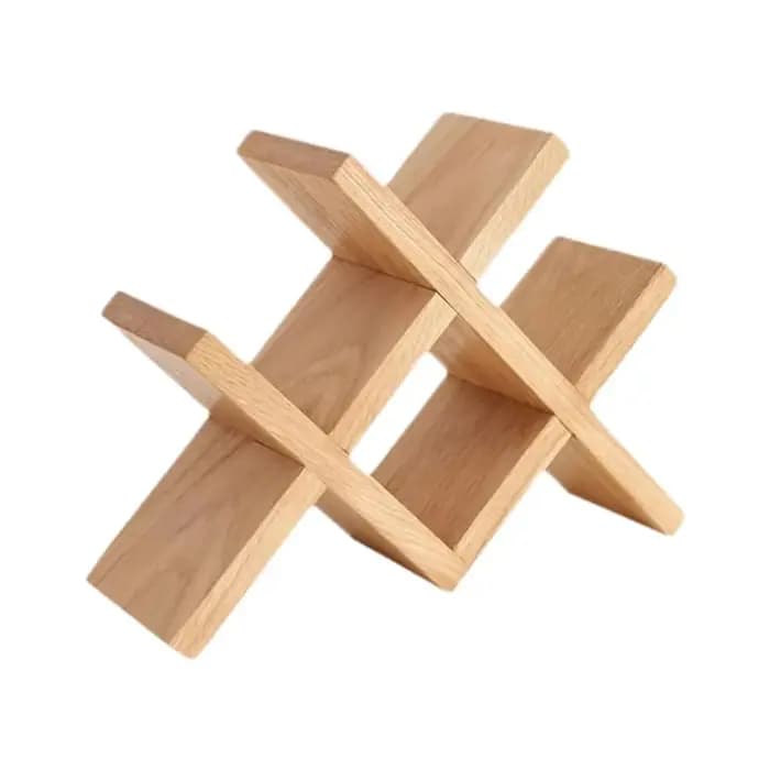 Porte-bouteilles en bois massif pour 4 bouteilles