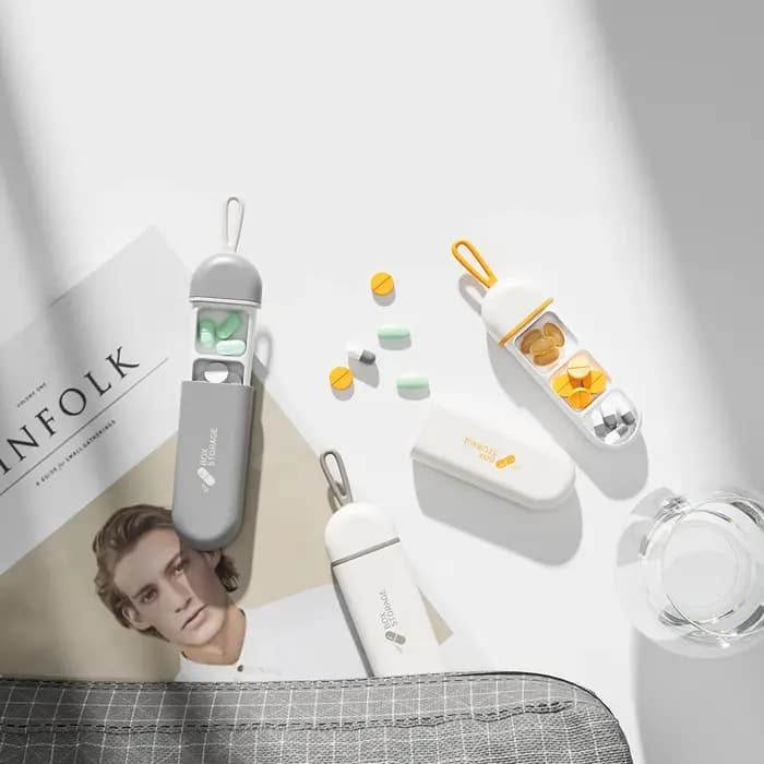 Étui à médicaments Portable coloré à 3 espaces