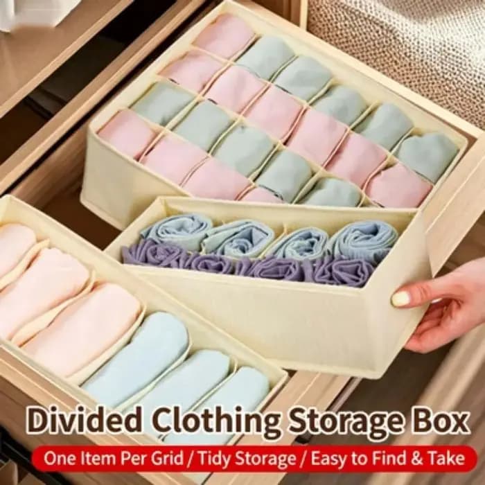 Boîte de rangement pour sous-vêtements et caleçons, compartimentée, organisateur de rangement de type tiroir pour la maison, séparateur pour chaussettes et accessoires