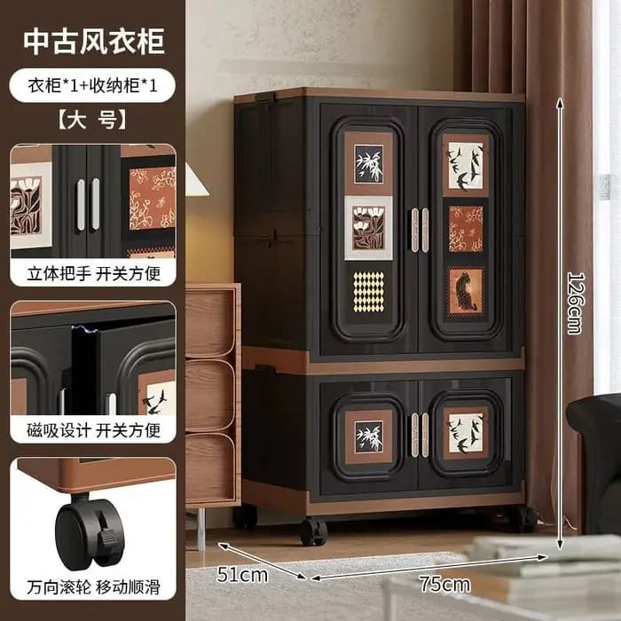 Organisateur noir armoire esthétique jean pliable vêtements armoire armoires femmes Schlafzimmer Sch