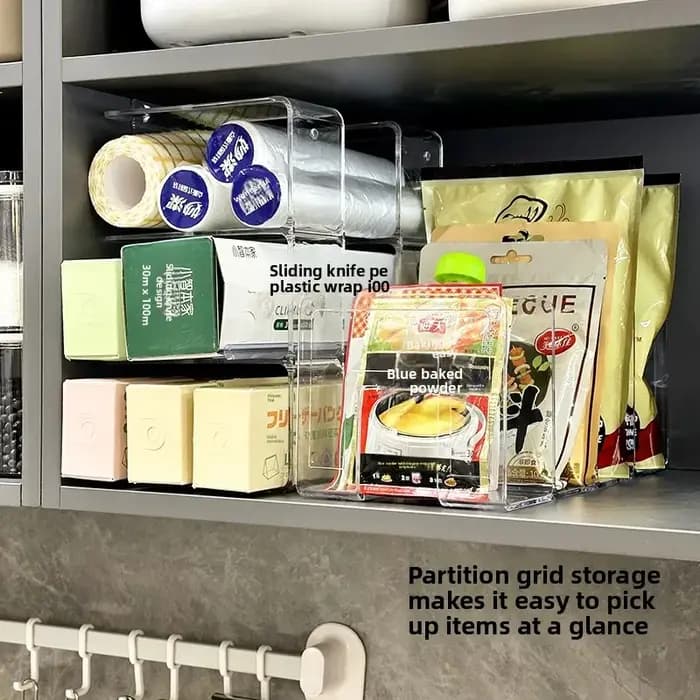 Organisateur de rangement de cuisine de style tiroir en plastique pour épices