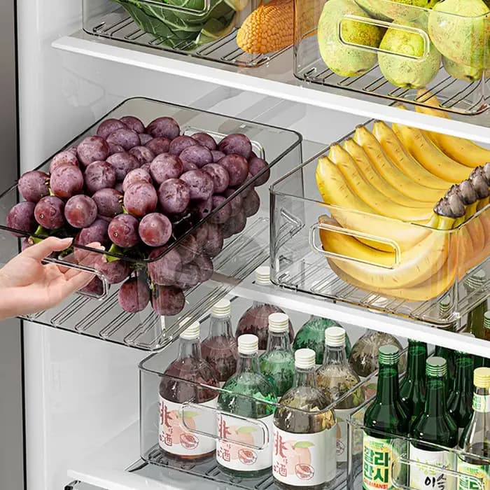 Organiseur de réfrigérateur empilable avec couvercles