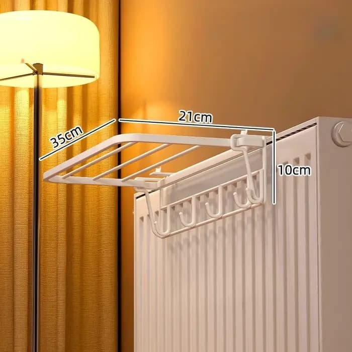 Support de radiateur mural robuste – Étagères et tiges de séchage de vêtements extractibles | Économie de l'espace