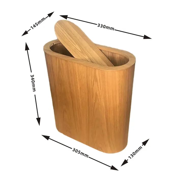 Poubelle en bois étroite