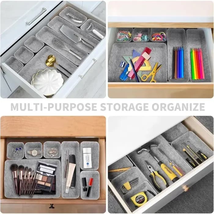 Feutre bureau 8 pièces tiroir boîte de rangement ensemble une pièce moulé organisateur Snack conteneur système d'organisation Kit