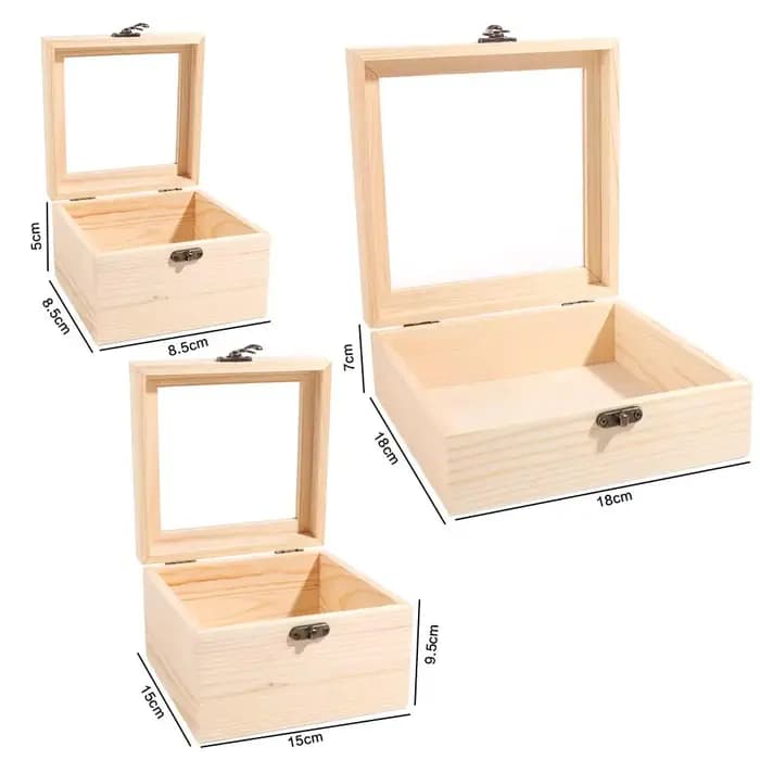 Boîte de rangement rectangulaire en bois