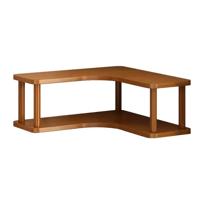 Organisateur de bureau minimaliste en bois, étagère d'angle à 3 niveaux pour livres, plantes, fourni