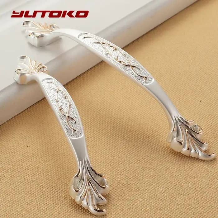 YUTOKO poignées d'armoire Zinc Aolly blanc armoires de cuisine porte tire boutons de tiroir mode européenne poignée
