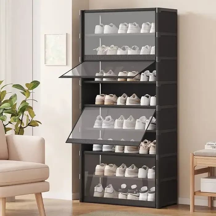 Étagère à chaussures transparente
