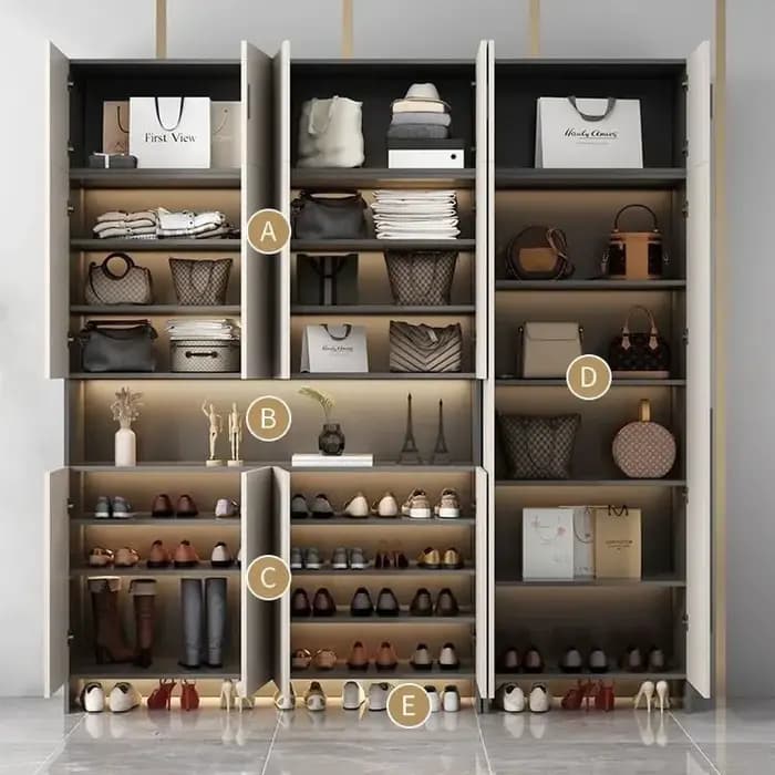 Armoire à chaussures de salon en bois massif