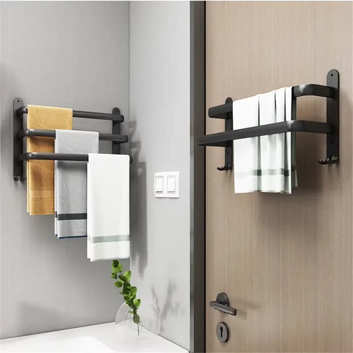 Porte-serviettes de salle de bain 3 couches sans perceuse