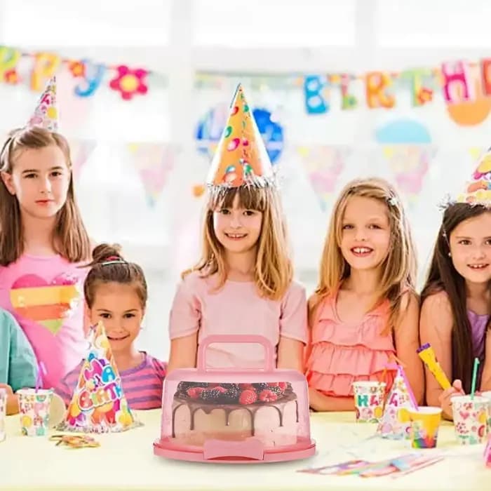 Boîtes à gâteaux transparentes avec couvercles, portables, faciles à transporter, avec poignée, pour la présentation lors de fêtes
