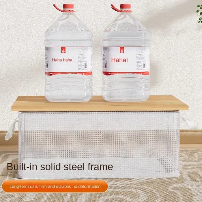 Boîte de rangement transparente en PVC avec cadre en acier