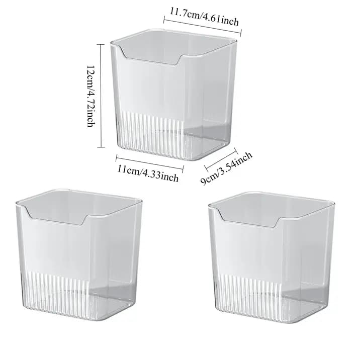 Lot de 3 organiseurs de réfrigérateur - Boîtes de rangement pour porte latérale de réfrigérateur pou