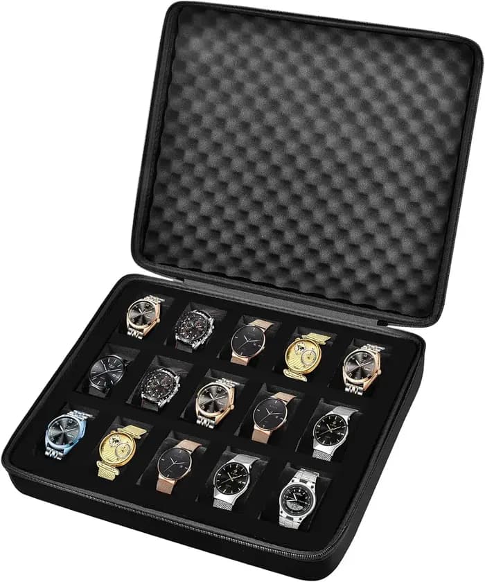 Boîte de rangement pour montres à 15 emplacements