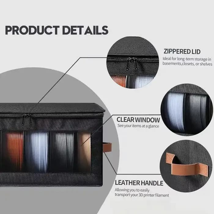 Boîte de rangement pour filament d'imprimante 3D, anti-poussière, anti-humidité, grande capacité, organisateur de filament, accessoires d'impression 3D