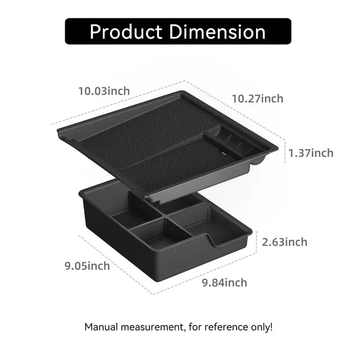 SMABEE pour Chevy Silverado EV 2024-2026 Console Centrale Boîte De Rangement Plateau Double-couche Organisateur