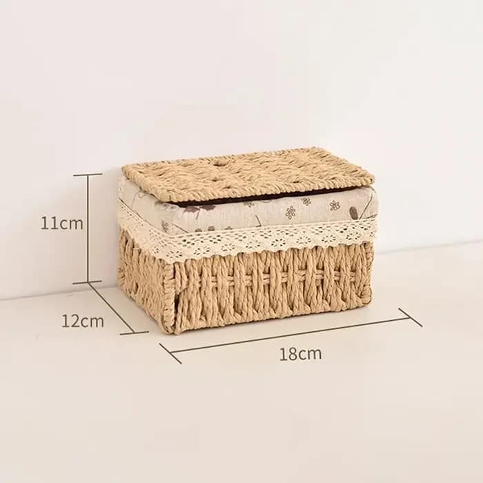 Boîte de rangement en rotin tressé pour jouets