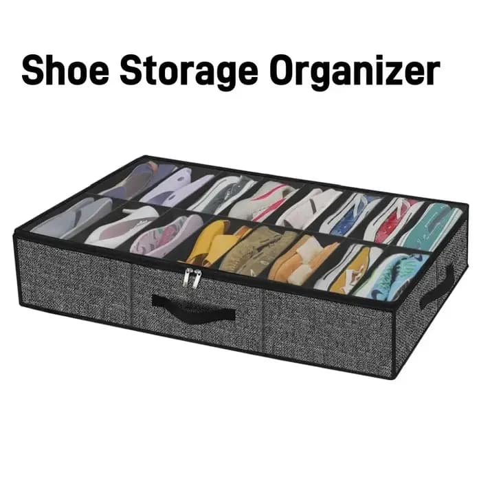 Boîte de rangement pour chaussures avec poignées renforcées pour sous le lit