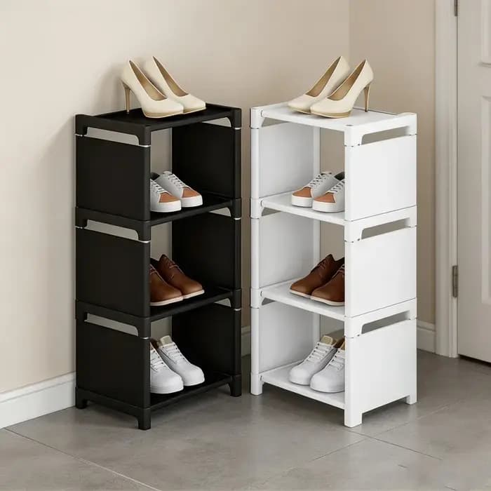 Étagère à chaussures métallique superposable sans outils