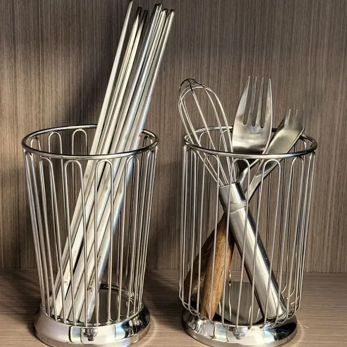Boîte de rangement cylindrique en acier inoxydable pour bureau