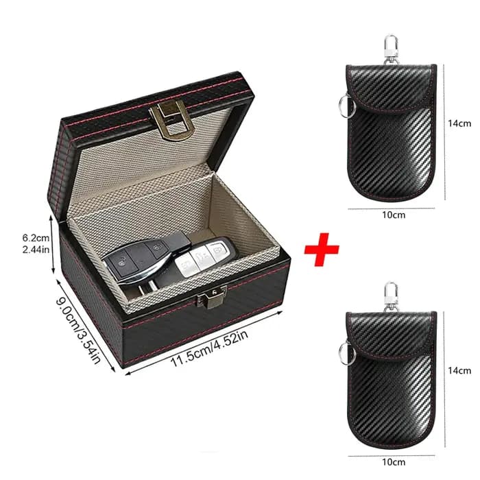 Boîte Faraday antivol avec sac pour porte-clés