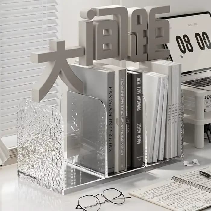 Support de rangement de bureau 4 compartiments pour livres
