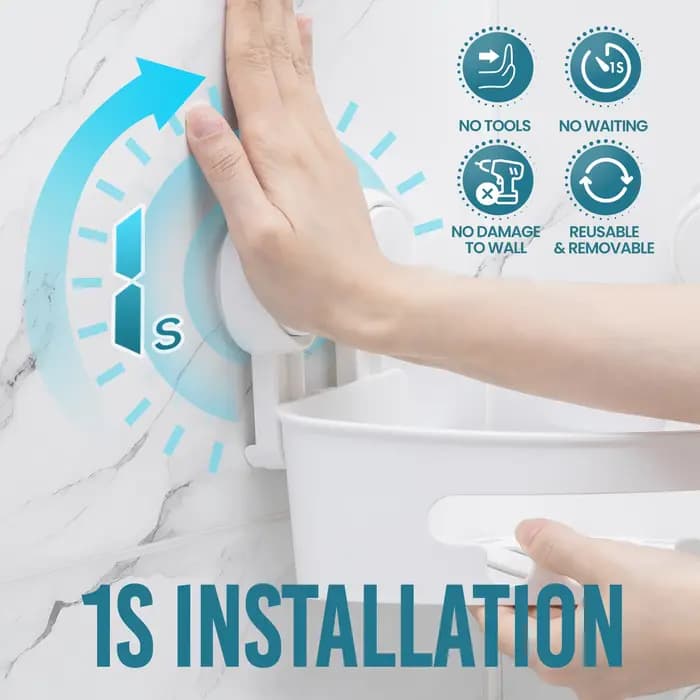 Étagères de douche d'angle TAILI avec ventouses